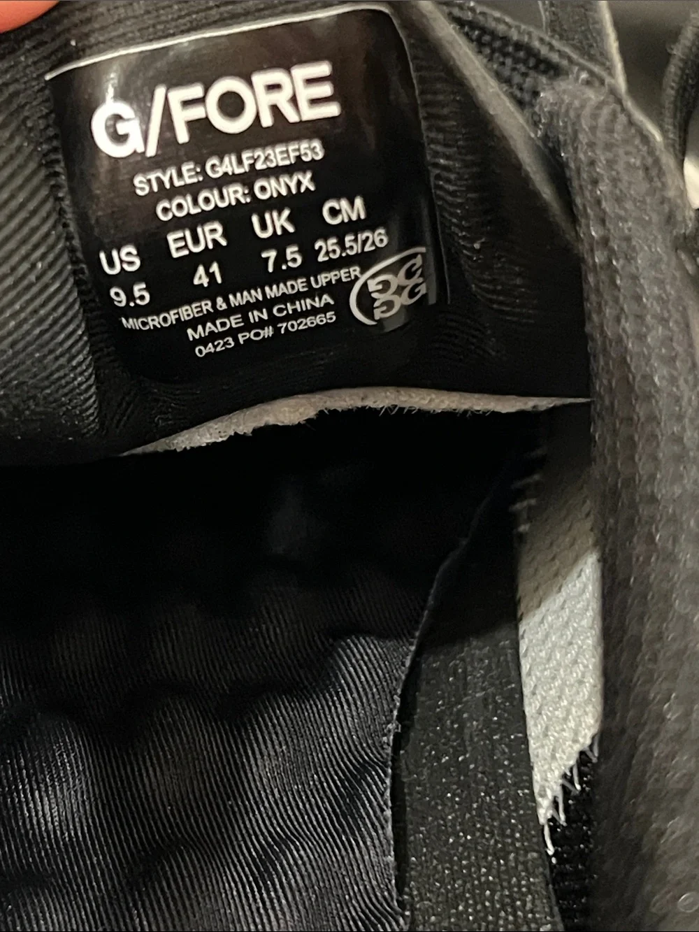 G/FORE Onyx Black Golf Sneakers Size 9.5